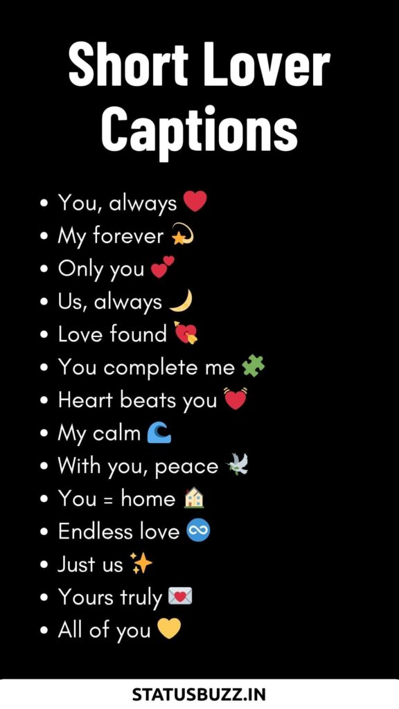 short lover captions