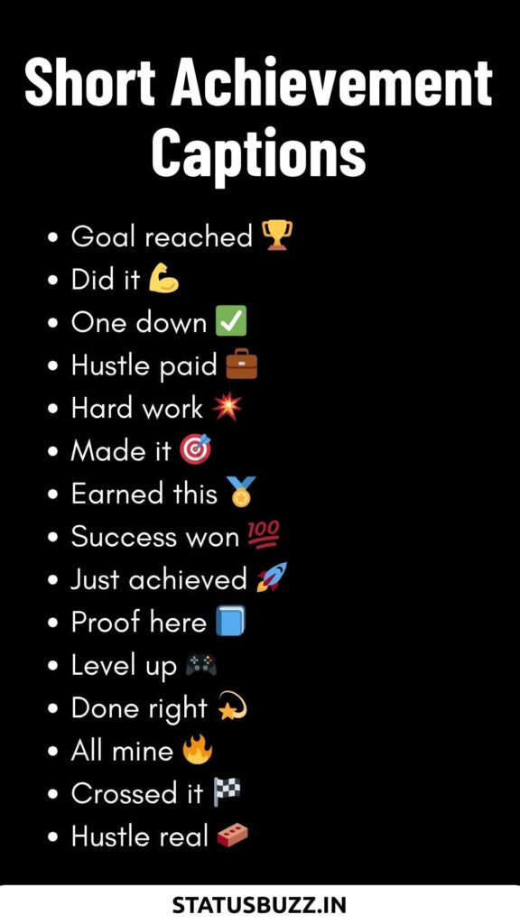 short achievement captions