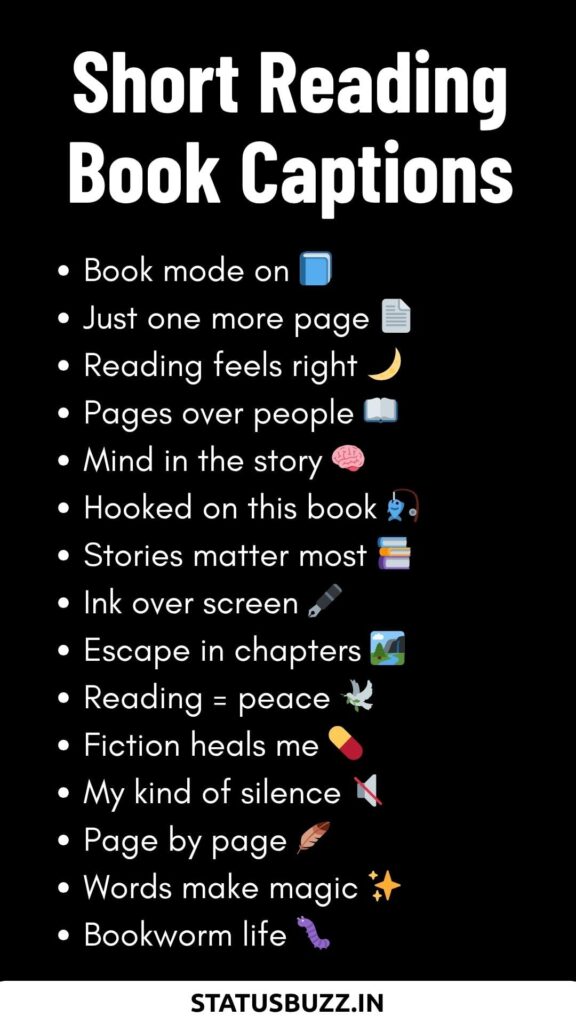 Short reading book Captions