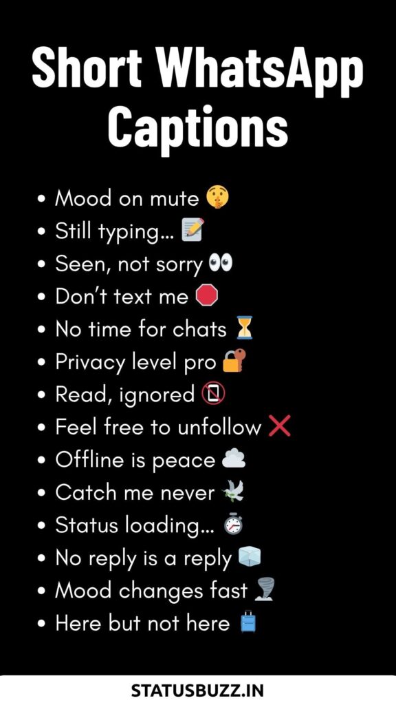 Short whatsapp Captions