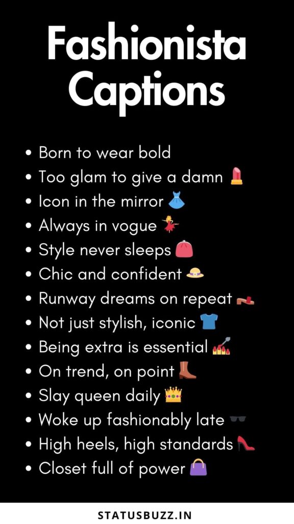 fashionista captions