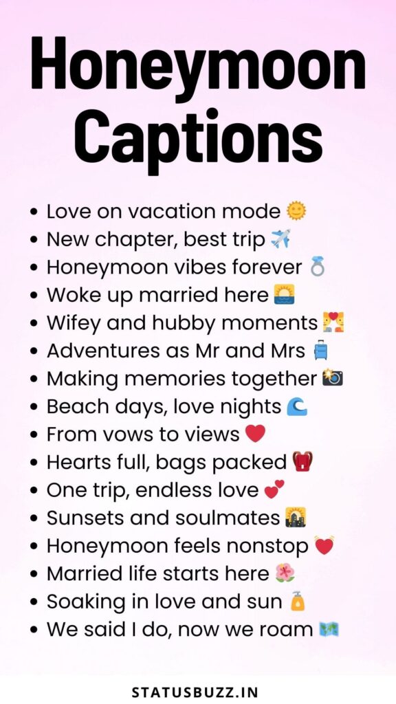 honeymoon captions