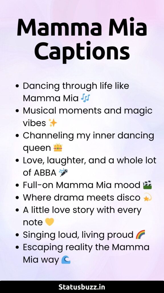 mamma mia captions