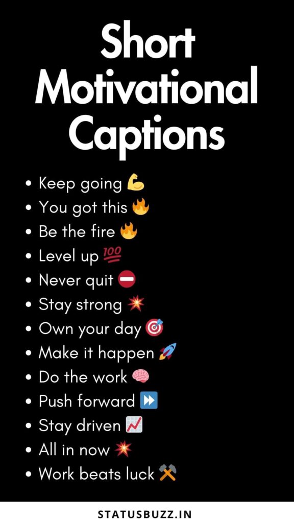 short motivational captions