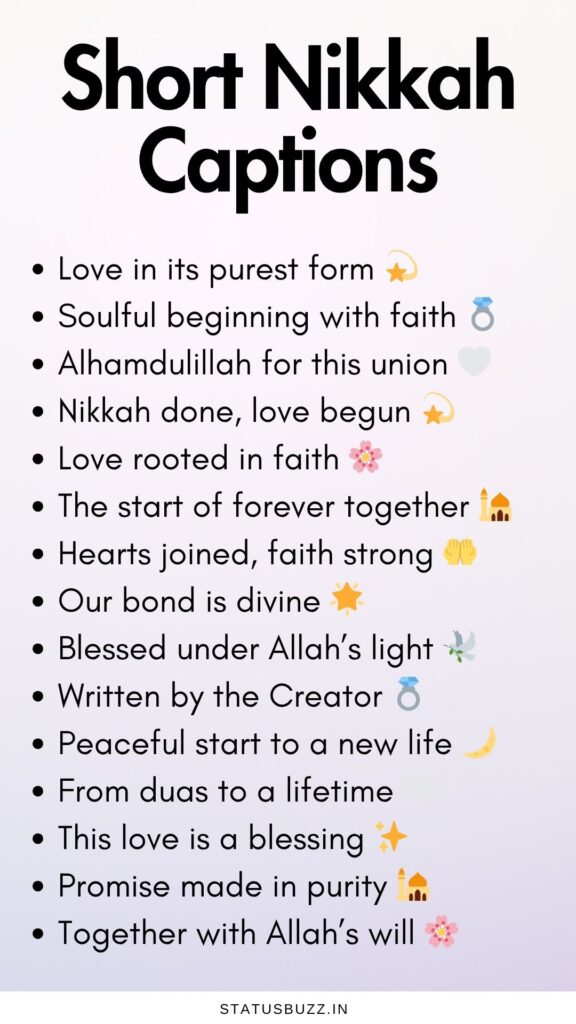 nikkah captions