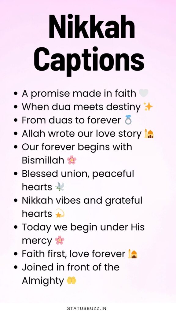 nikkah captions 