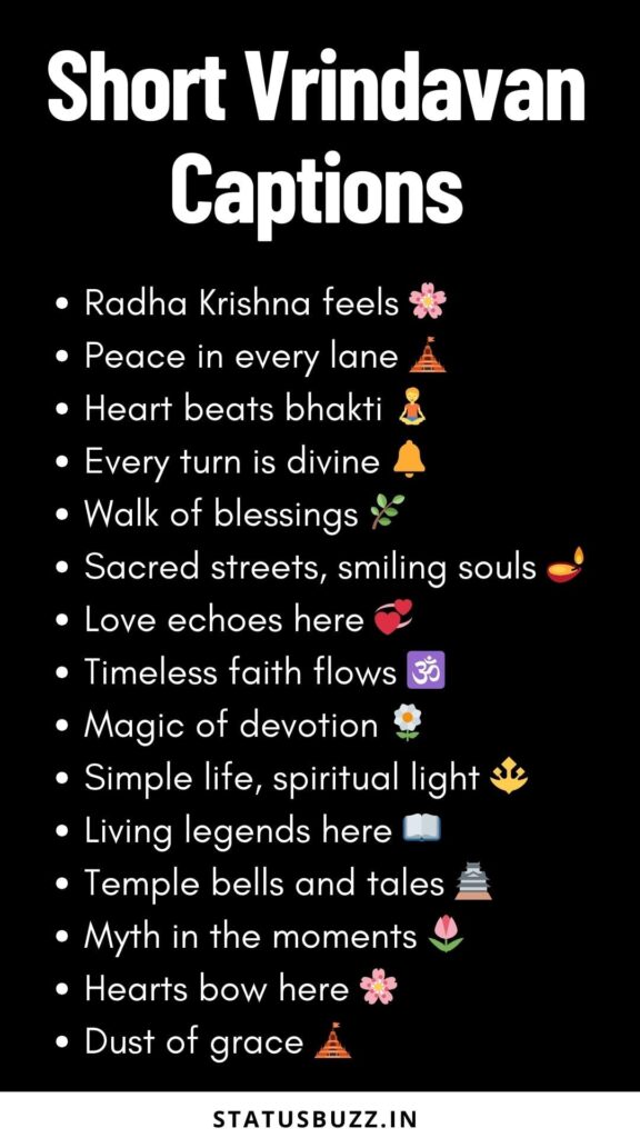 short vrindavan captions 