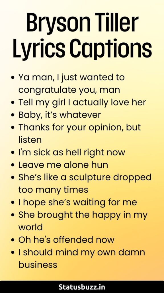 Bryson Tiller Lyrics Captions