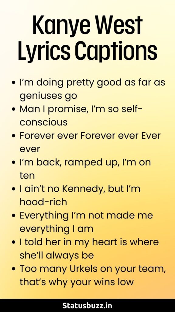 Kanye West Lyrics Captions
