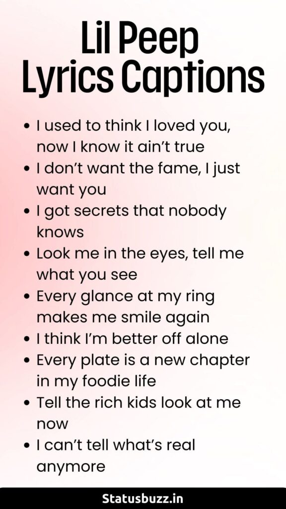 Lip Peep Lyrics Captions