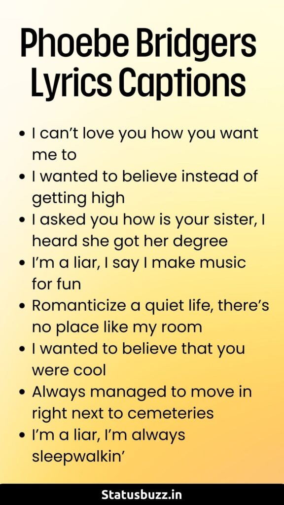 Phoebe Bridgers Lyrics Captions