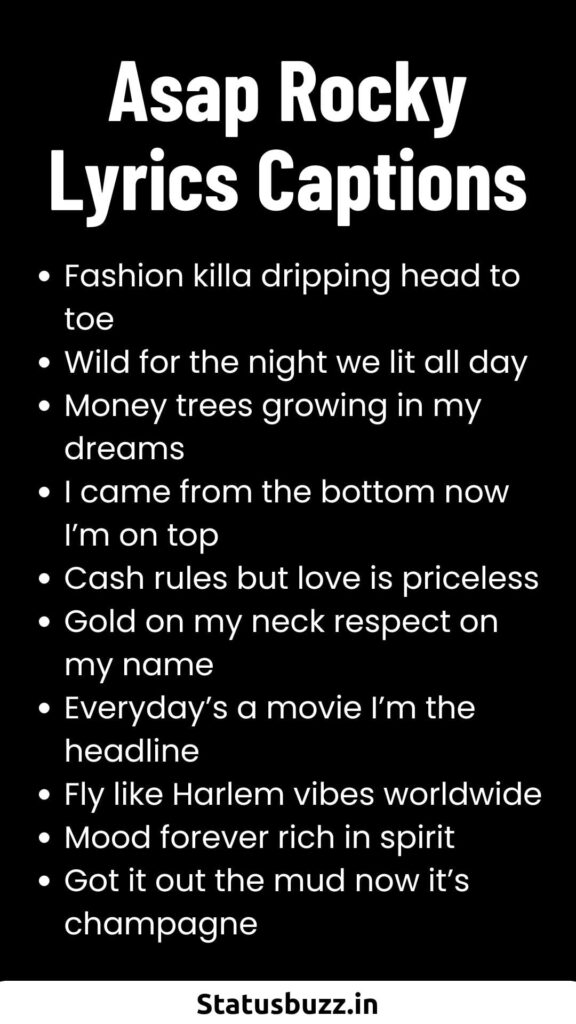 Asap Rocky Lyrics Captions