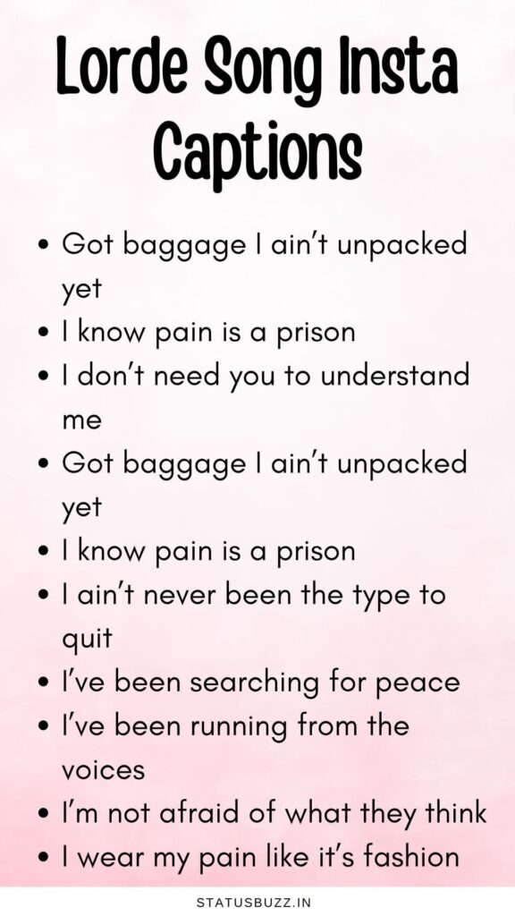 Lorde Lyrics Captions