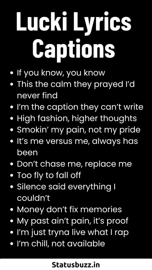 Lucki Lyrics Captions 