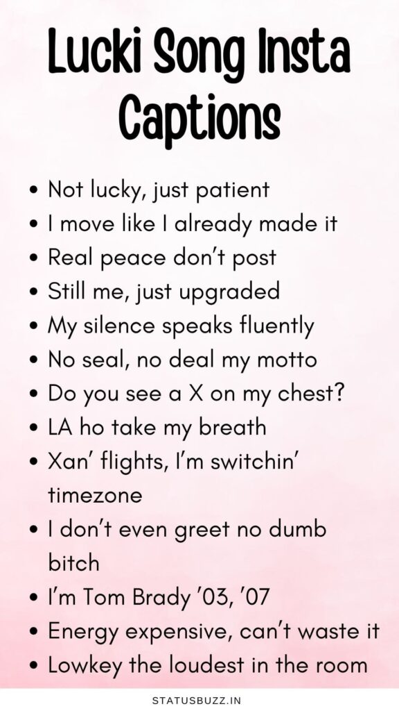 Lucki Lyrics Captions 