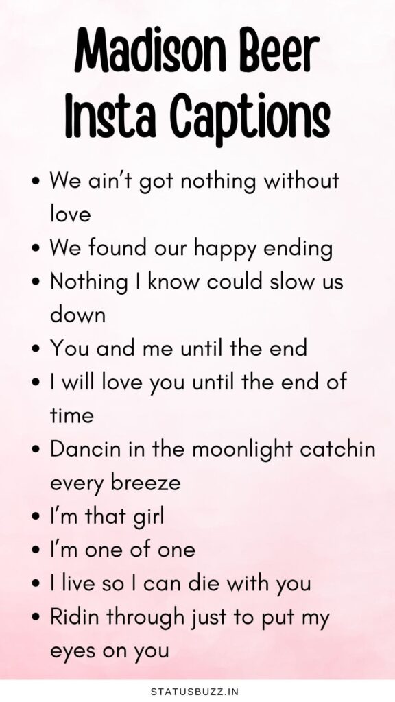 Madison Beer Lyrics Captions