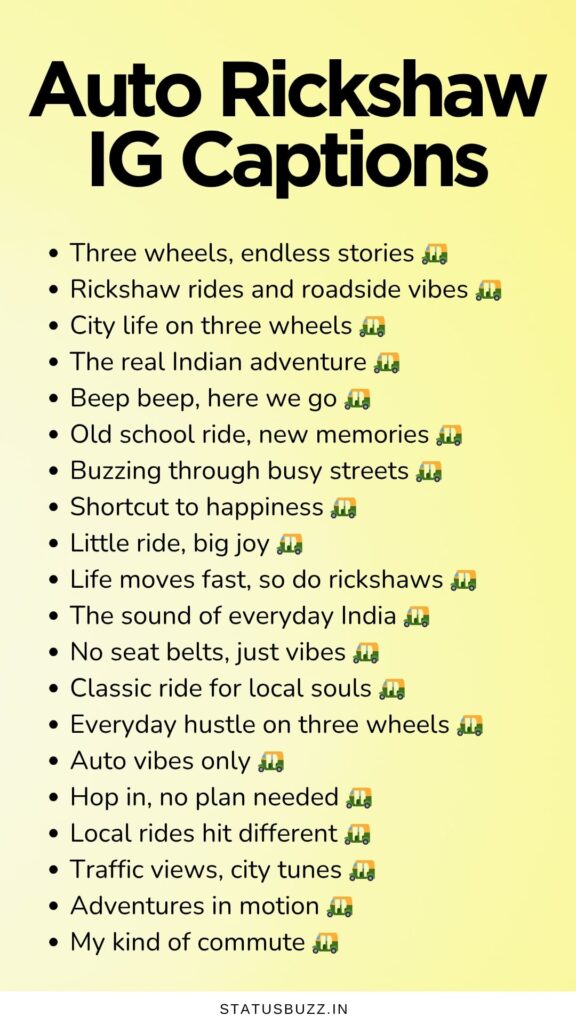 auto rickshaw captions 