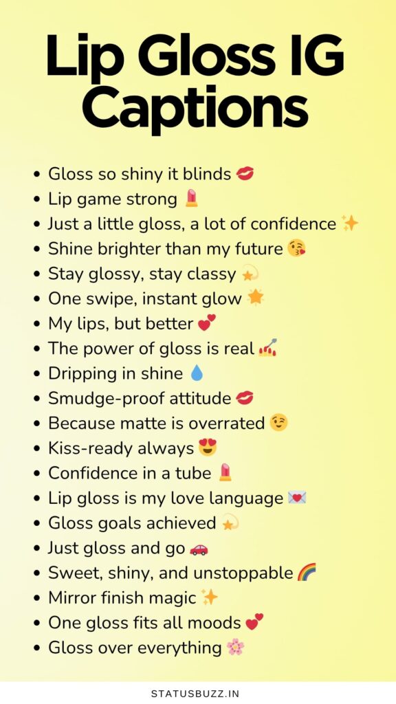 lip gloss captions
