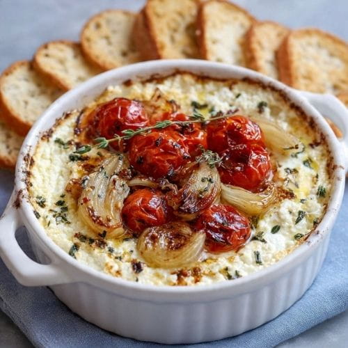 Baked Ricotta with Roasted Tomatoes and Onions