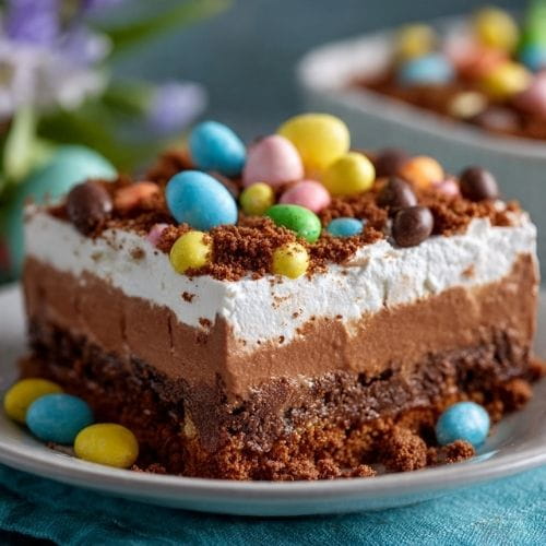 Chocolate Pudding Easter Dirt Cake Casserole