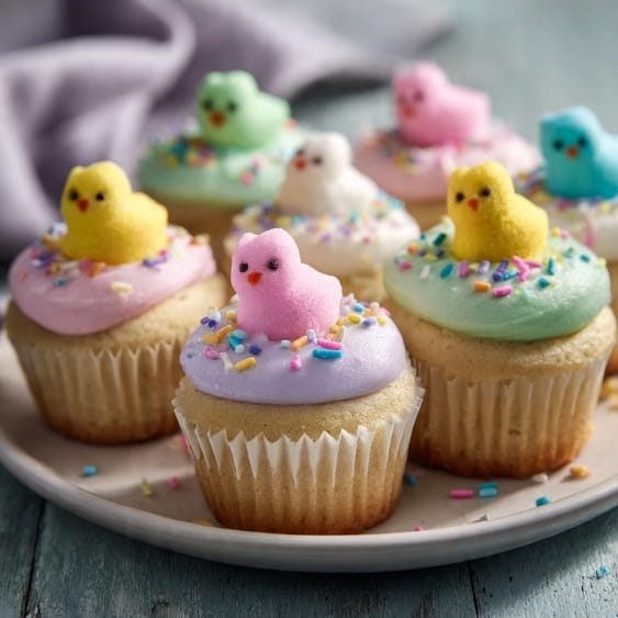 Peek-A-Boo Peeps Easter Cupcakes