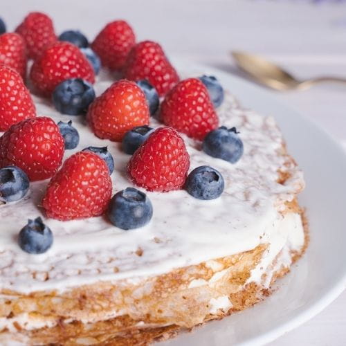 Vanilla Berry Crepe Cake