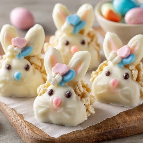 White Chocolate Covered Bunny Treats