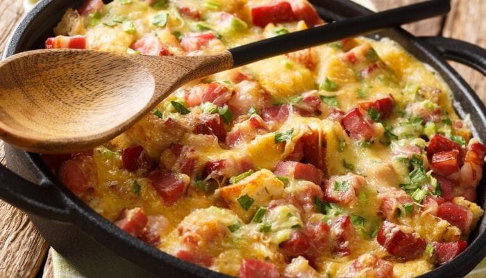 Ham & Cheese Strata Breakfast Casserole