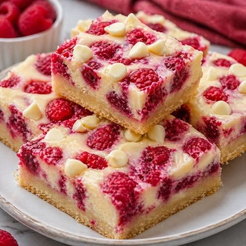 Raspberry and White Chocolate Squares