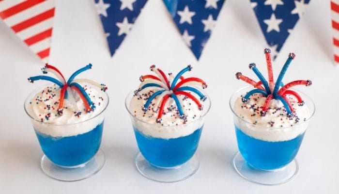 4th of July Dessert Fireworks Jello Cups