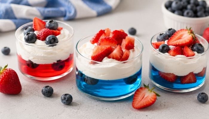 4th of July Fruit and Jello Cups