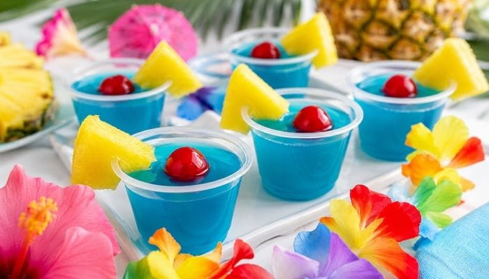 Blue Hawaiian Jello Shots