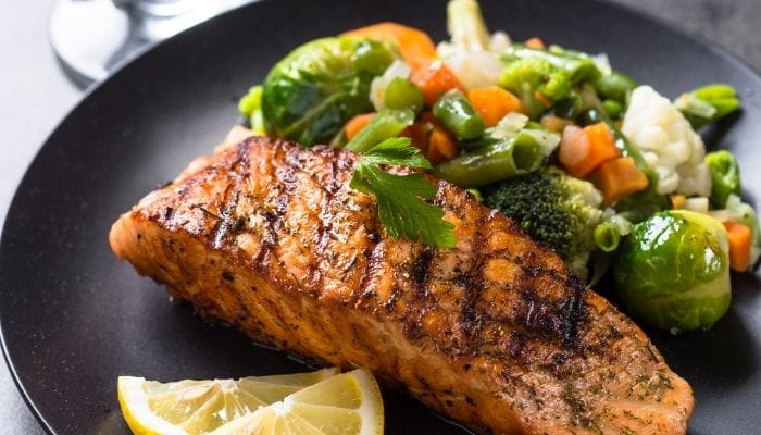 Grilled Salmon with Summer Vegetable Relish