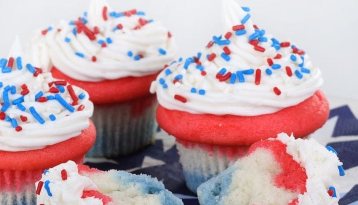 Patriotic Funfetti Cupcakes