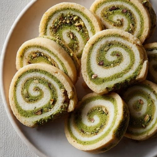 Pistachio Pinwheel Cookies