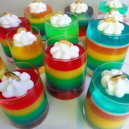 Rainbow Jello Cups
