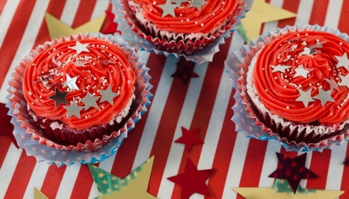 Red Velvet 4th of July Cupcakes