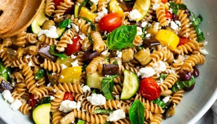 Roasted Veggie Pasta with Feta