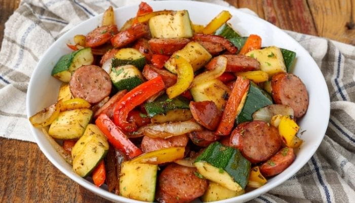 Smoked Sausage and Zucchini Skillet