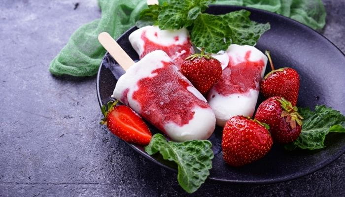 Strawberry Vanilla Popsicles