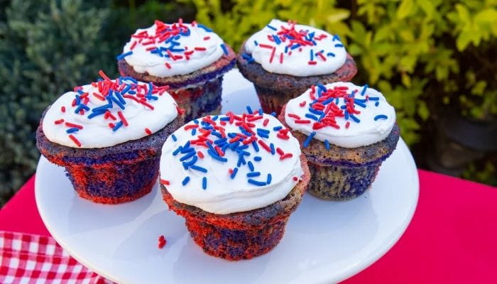 Tie-Dye Patriotic Cupcakes