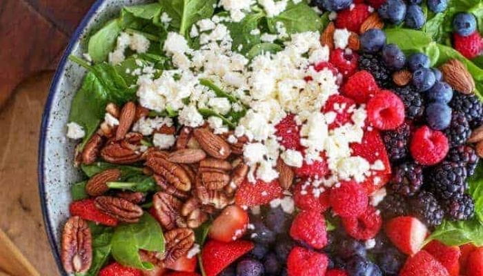 Fruit and Nut Spinach Salad