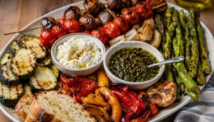 Grilled Vegetable Platter with Chimichurri Sauce