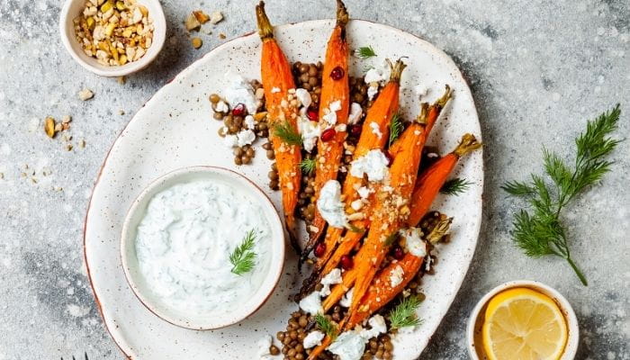 Lentil Salad with Roasted Carrots
