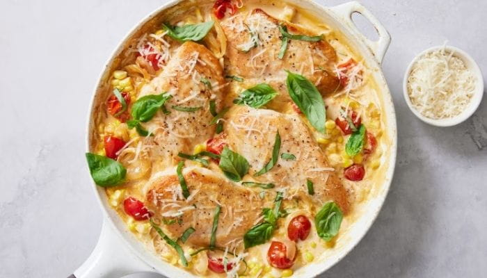 Chicken with Corn & Tomato Skillet