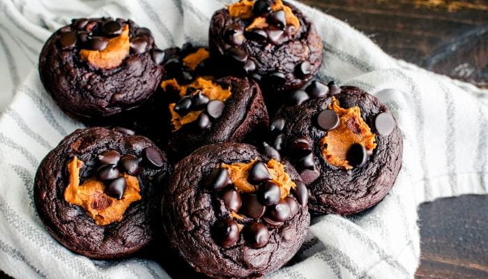 Chocolate Chip Banana Peanut Butter Muffins
