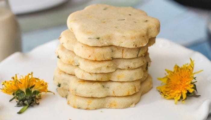 Dandelion Shortbread Cookies