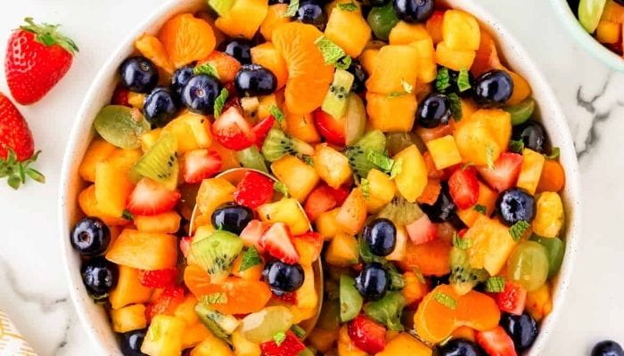 Fresh Fruit Salad with Honey & Lime Dressing