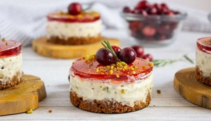 Pistachio Cranberry Cheesecake