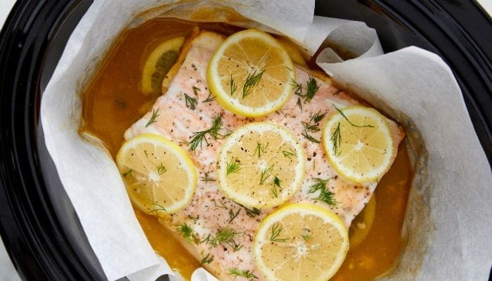 Slow Cooker Lemon Herb Salmon
